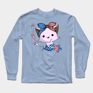 4th of July cat Long Sleeve T-Shirt